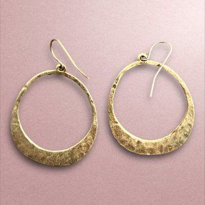 Nordstrom | Gold Hammered Dangle Hoop Earrings